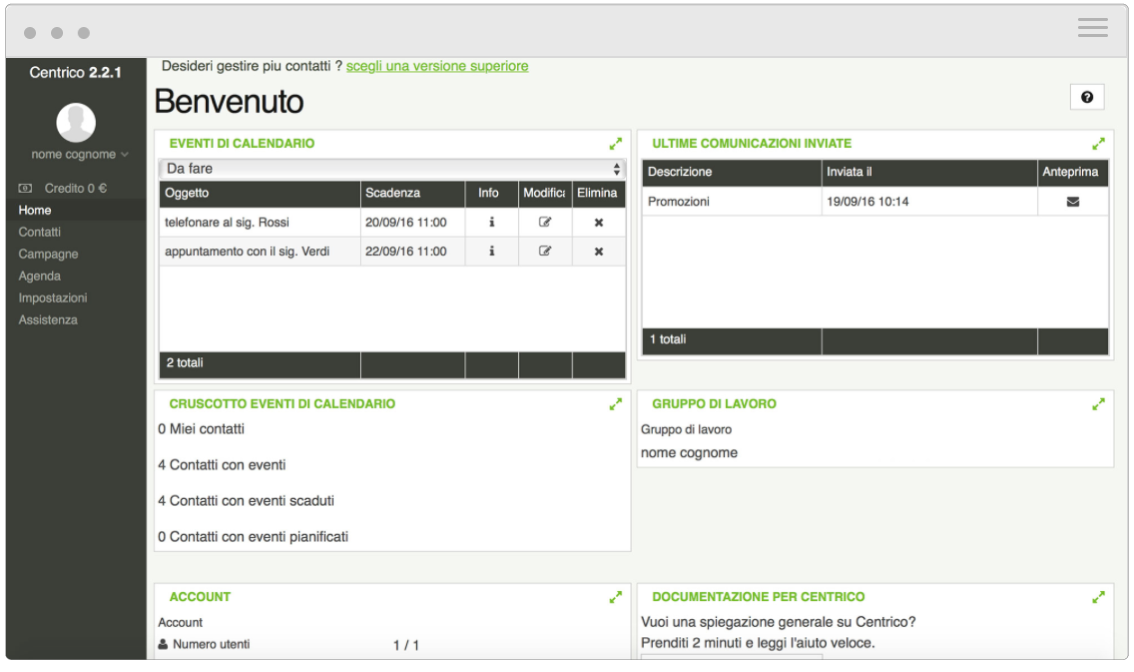 Centrico CRM screenshot