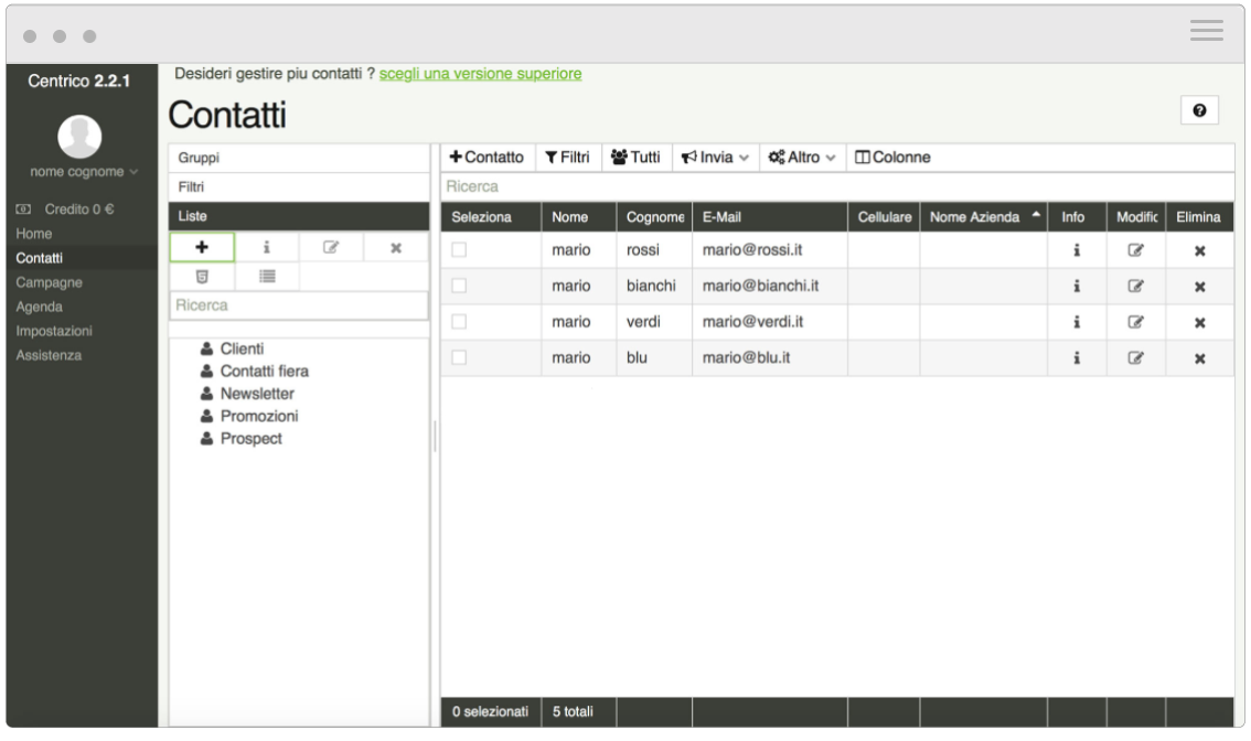 Centrico CRM screenshot